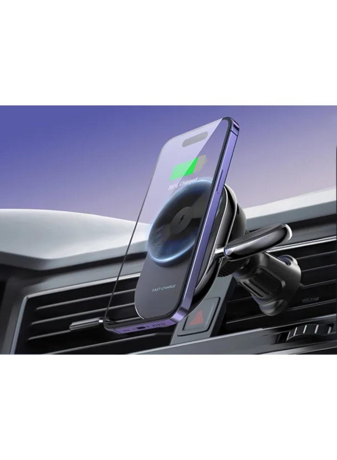 ليفيلو شاحن سيارة لاسلكي مغناطيسي 2 في 1 من ليفيلو سيينا مع شاحن ساعة أبل قابل للفصل. - Image 3